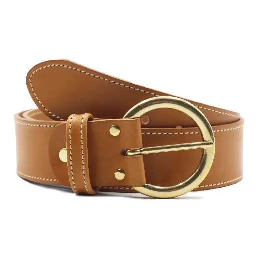 Ceinture cuir caramel femme
